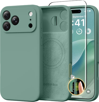 GolbinBox Magnetic for iPhone 13/14 Case, Silicone Cover, Blackcurrant