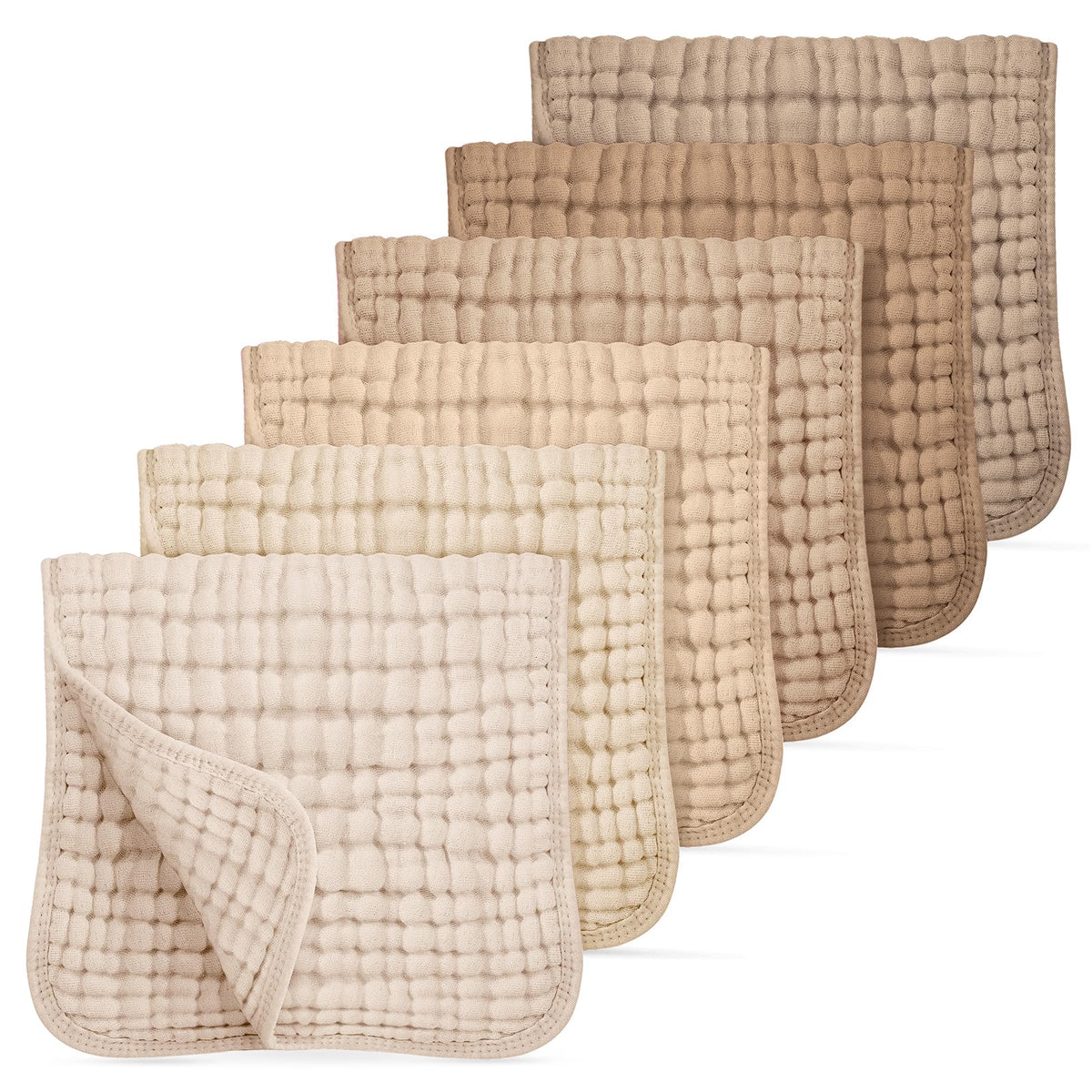Looxii Muslin Baby Burp Cloths, Absorbent Brup Rags 6 Pack Set for Baby