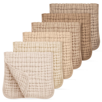Looxii Muslin Baby Burp Cloths, Absorbent Brup Rags 6 Pack Set for Baby