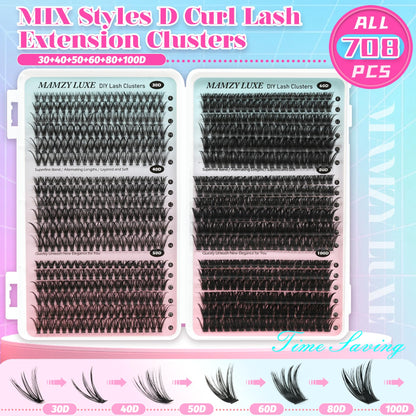 Lash Clusters Wispy 60D Eyelash Clusters 10-18mm Fluff Cluster Eyelash Extensions D Curl No Plastic Feel Individual Lashes Extension 240 Pcs Versatile False Eyelashes Clusters