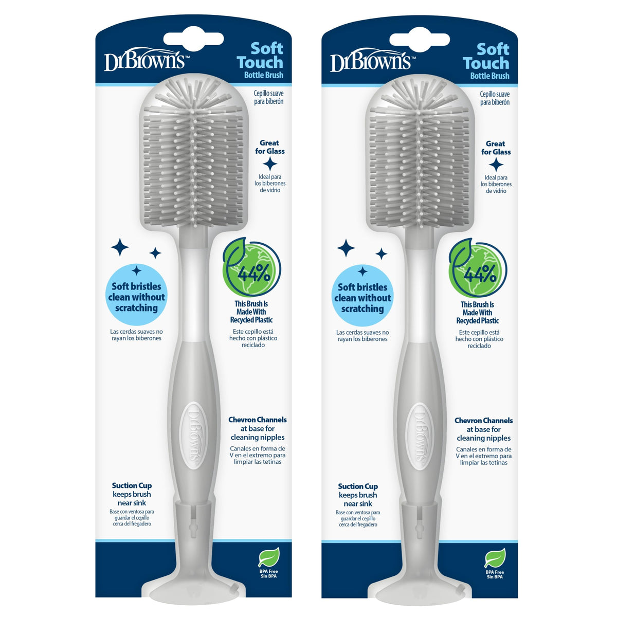 Dr. Brown's Soft Touch Baby Bottle Cleaning Brush, Gray, 1-Pack