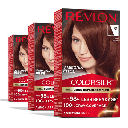 Revlon ColorSilk with Bond Repair Hair Color, 51 Light Brown, 3pk