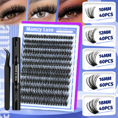 Lash Clusters Wispy 60D Eyelash Clusters 10-18mm Fluff Cluster Eyelash Extensions D Curl No Plastic Feel Individual Lashes Extension 240 Pcs Versatile False Eyelashes Clusters