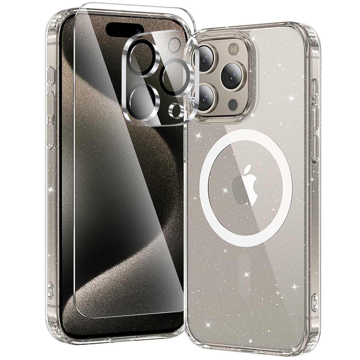 toushion 3 in 1 for iPhone 15 Plus Case Transparent
