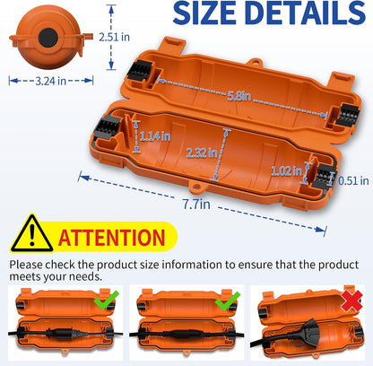 9 Pack Outdoor Extension Cord Safety Cover, Waterproof, Orange