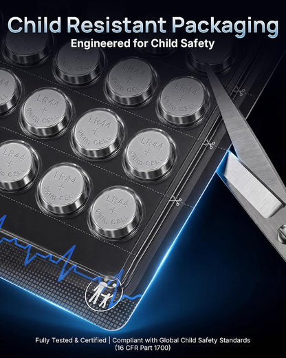 40Pack LR44 Batteries, 1.5V Alkaline Button Cell Batteries