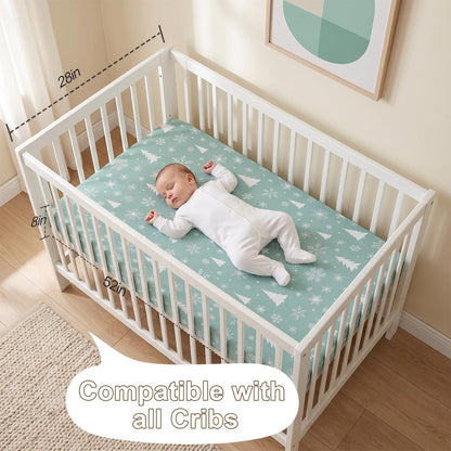 GUNTAIL Baby Crib Sheets for Boys Girls, 2 Pack Fitted Crib Sheet for Standard Crib and Toddler Mattress, Soft Microfiber Baby Sheet 52x28x8in. (Love & Pink)
