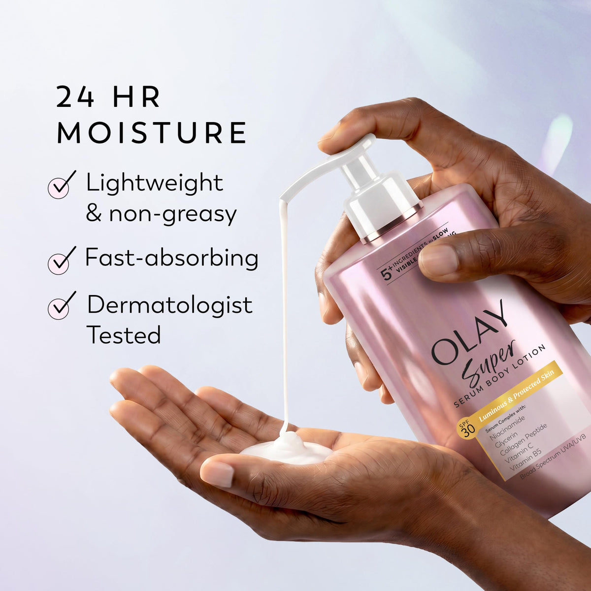 Olay Super Serum Hand & Body Lotion, Luminous & Resilient Skin, 17 fl oz