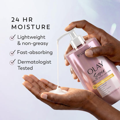 Olay Super Serum Hand & Body Lotion, Luminous & Resilient Skin, 17 fl oz