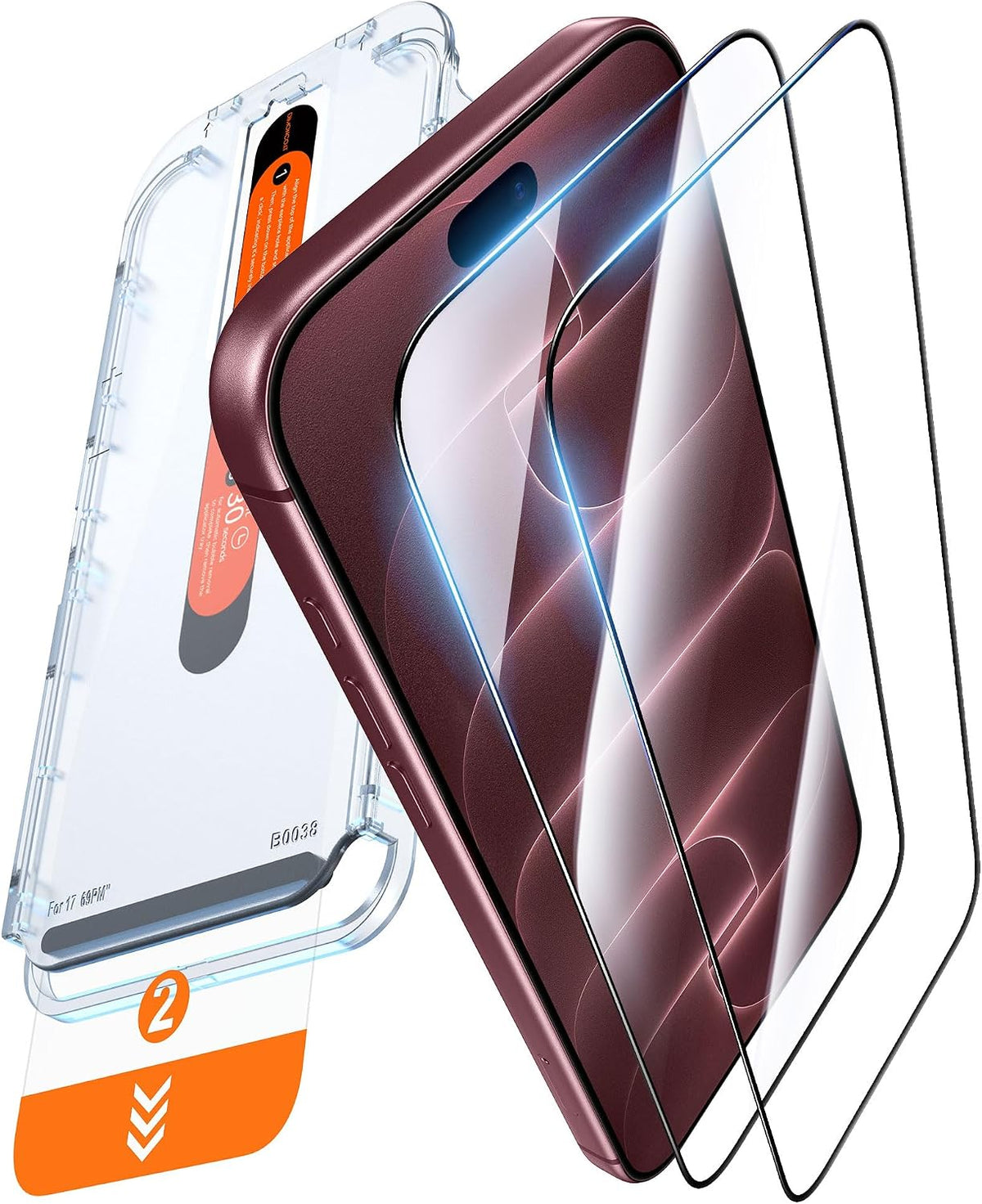 DIMONCOAT Top 9H++ 2 Pack for iPhone 17 Pro Privacy Screen Protector 6.3''