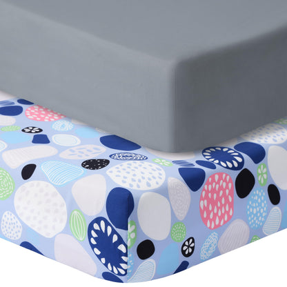 GUNTAIL Baby Crib Sheets for Boys Girls, 2 Pack Fitted Crib Sheet for Standard Crib and Toddler Mattress, Soft Microfiber Baby Sheet 52x28x8in. (Love & Pink)