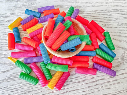 2 Cups of Rainbow Pasta Sensory Bin Filler for Sensory Table - Elbow Noodles