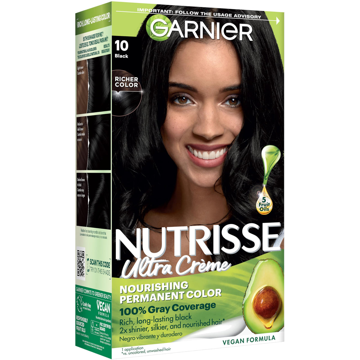 Garnier Nutrisse Ultra Crème Hair Color, 33 Darkest Golden Brown, 1 Count