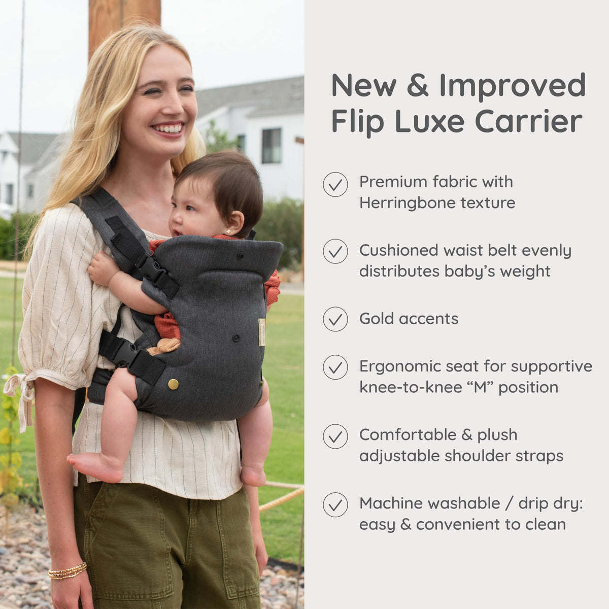 Infantino Flip 4-in-1 Baby Carrier Convertible Ergonomic, Gray