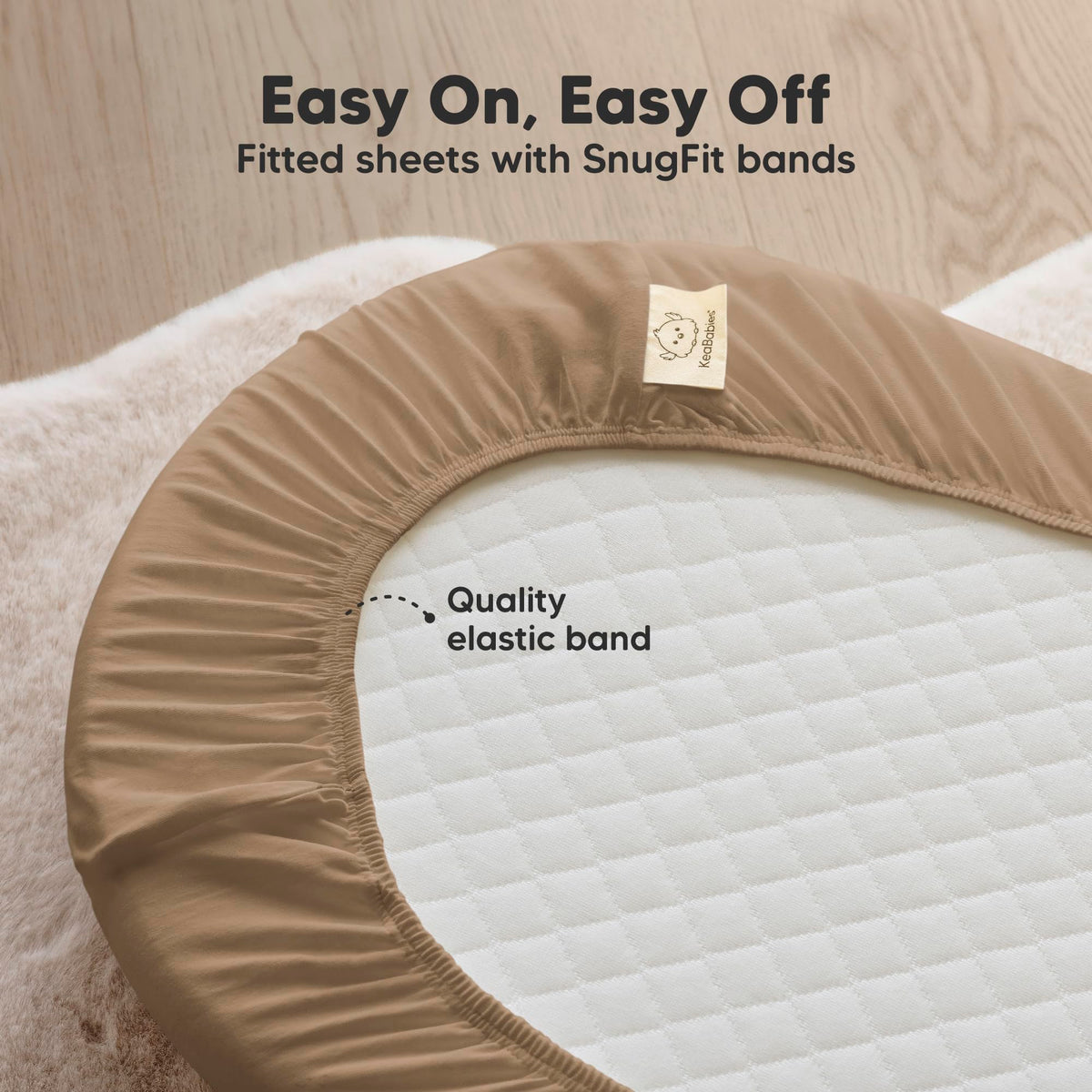 2pk Organic Baby Bassinet Sheets Boys, Girls, Fitted Sheet (Soft White)