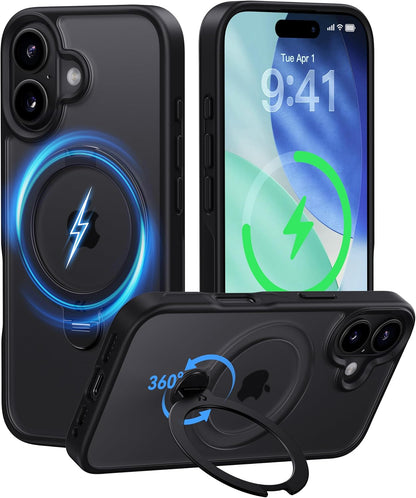 CASEKOO Marine Blue for iPhone 17 Pro Max Case with Spin Magnetic Stand