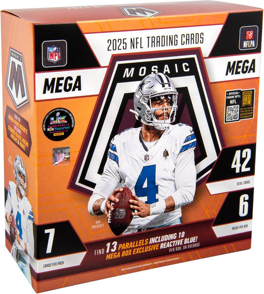 2025 Panini Mosaic Football Trading Cards Mega Box