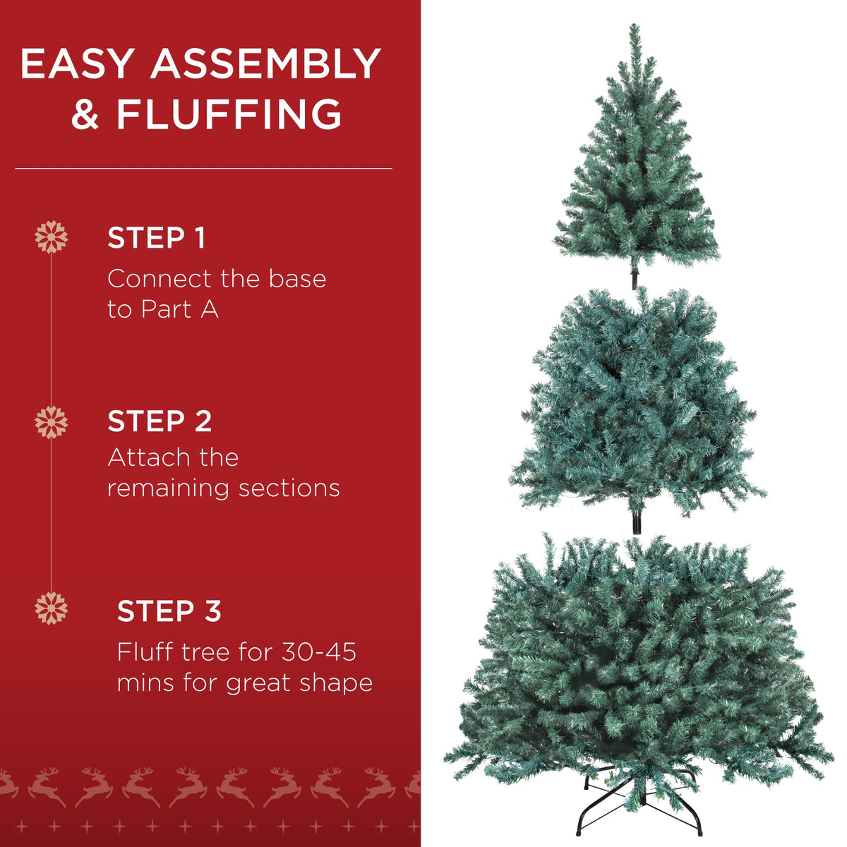 Best Choice Products 6ft Artificial Christmas Tree with LED Twinkling Lights, Pre-Lit Spruce Realistic Holiday Xmas Décor, 250 Lights, 798 Tips