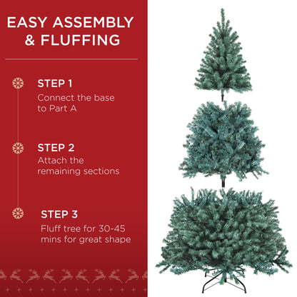 Best Choice Products 6ft Artificial Christmas Tree with LED Twinkling Lights, Pre-Lit Spruce Realistic Holiday Xmas Décor, 250 Lights, 798 Tips