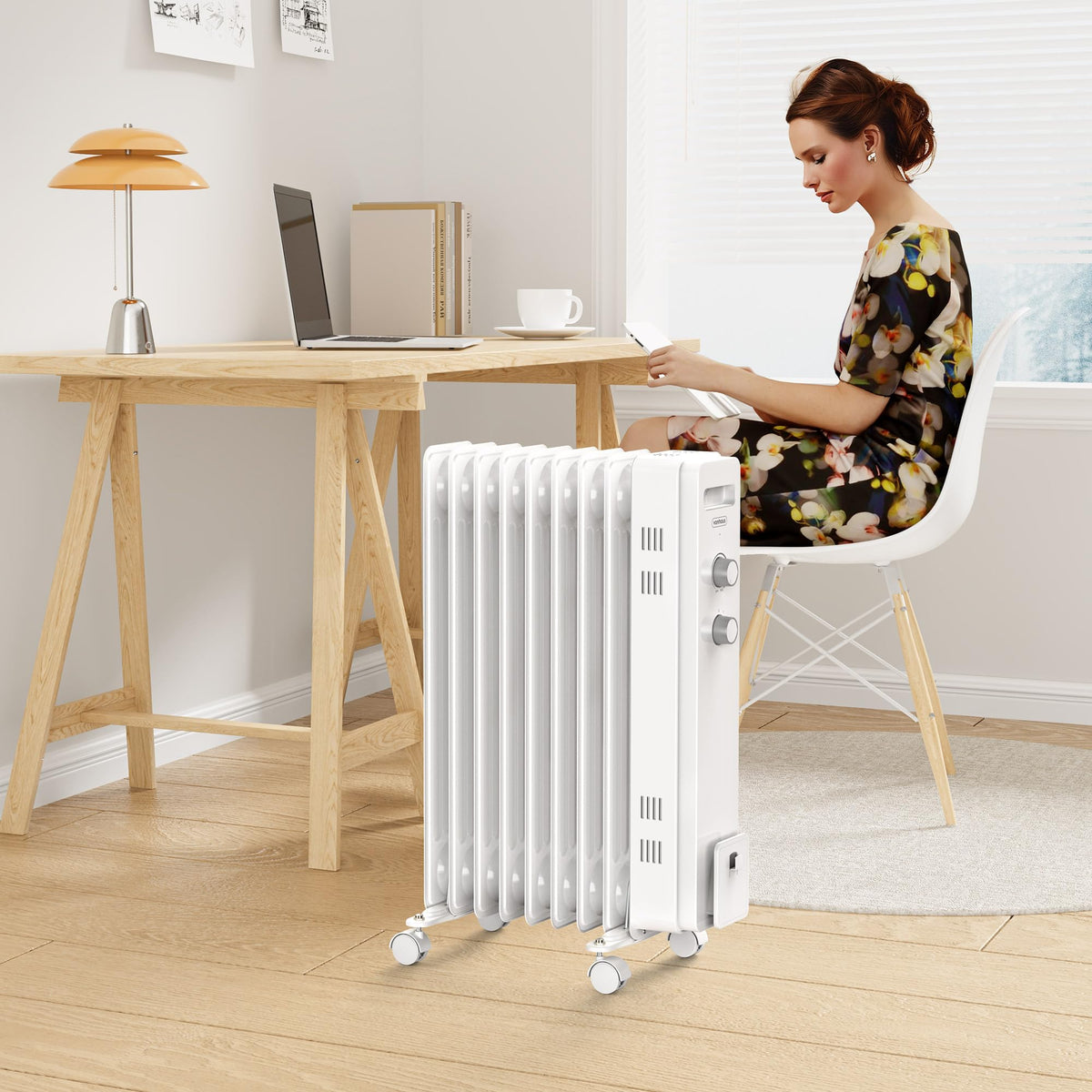 VonHaus Oil Filled Radiator 11 Fins – 2500W, 3 Heat Settings, 24 Hour Timer