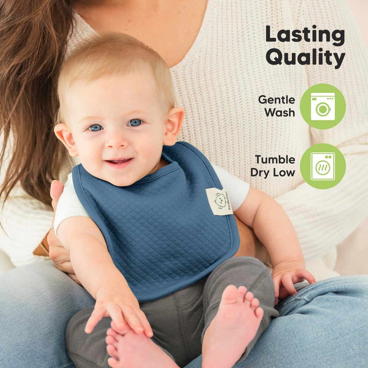 KeaBabies 8-Pack Organic Baby Bibs for Drooling and Teething (Sweet Charm)