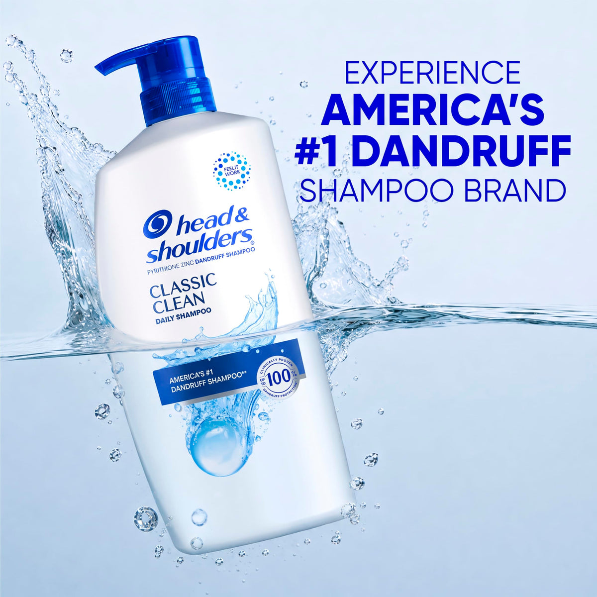 Head and Shoulders Classic Clean Anti-Dandruff 2 in 1 Paraben Free Shampoo and Conditioner, 32.1 fl oz