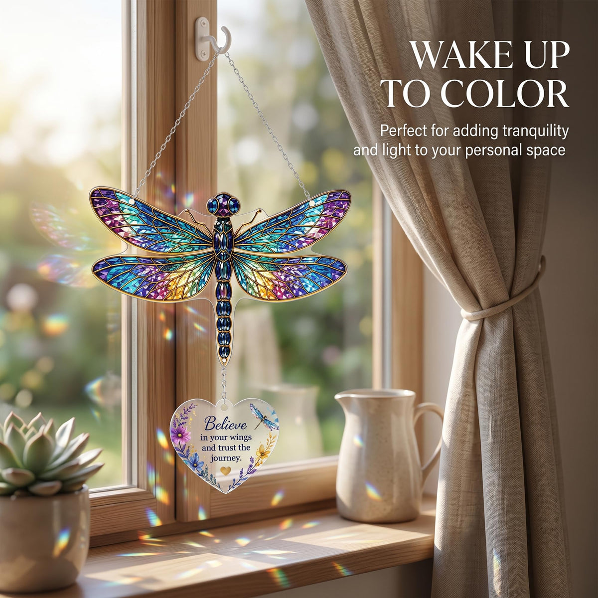 4" Acrylic Sea Turtle Suncatcher for Windows, Inspirational Gift for Women