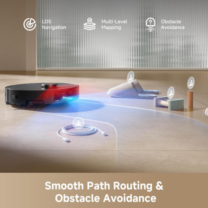 dreame D20 Pro Plus Robot Vacuum and Mop, Detangling DuoBrush for Pet Hair
