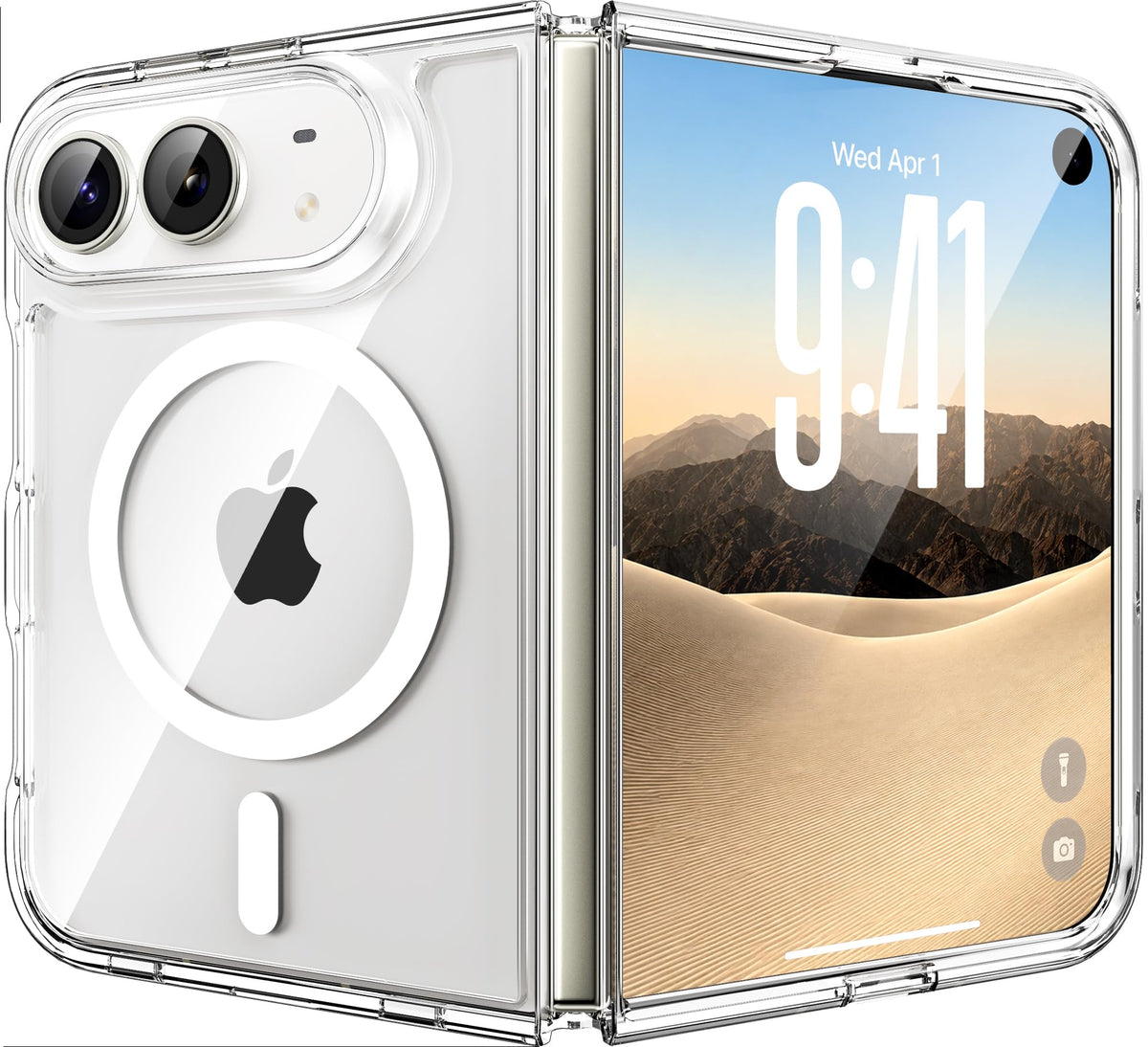Temdan for iPhone AIR Case with Screen Protector Beige