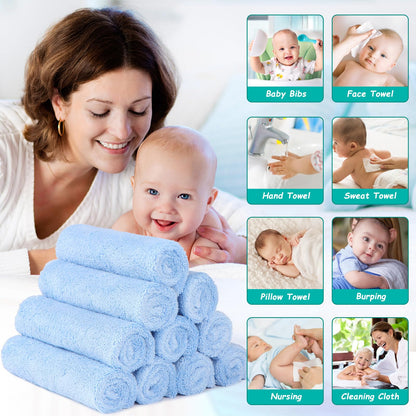 HOMEXCEL Baby Washcloths 24 Pack Microfiber Coral Fleece Soft Wash Cloths