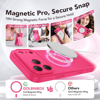 Magnetic Shockproof for iPhone 18 Pro & iPhone 17 Pro Case, Sunset Orange