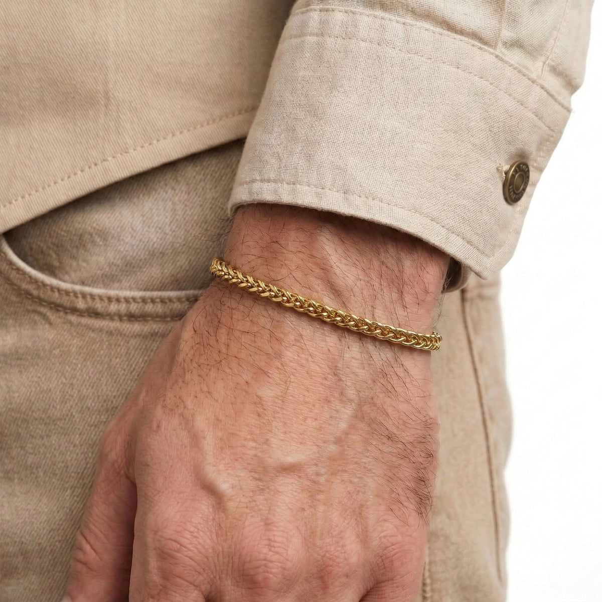 Galis Mens Bracelet - Stainless Steel, Non Tarnish Rope Chain Bracelets, Stylish Fathers Day Gift for Dad, Husband, Boyfriend.