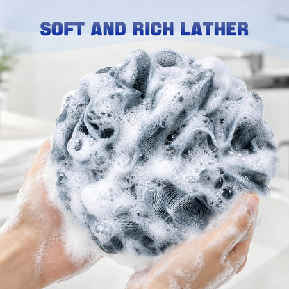 AmazerBath Loofah Sponge 75g/Piece, Exfoliating Bath Sponge Body Scrubber - Loofa Set of 4 Flower Color (Large, Green-Purple)
