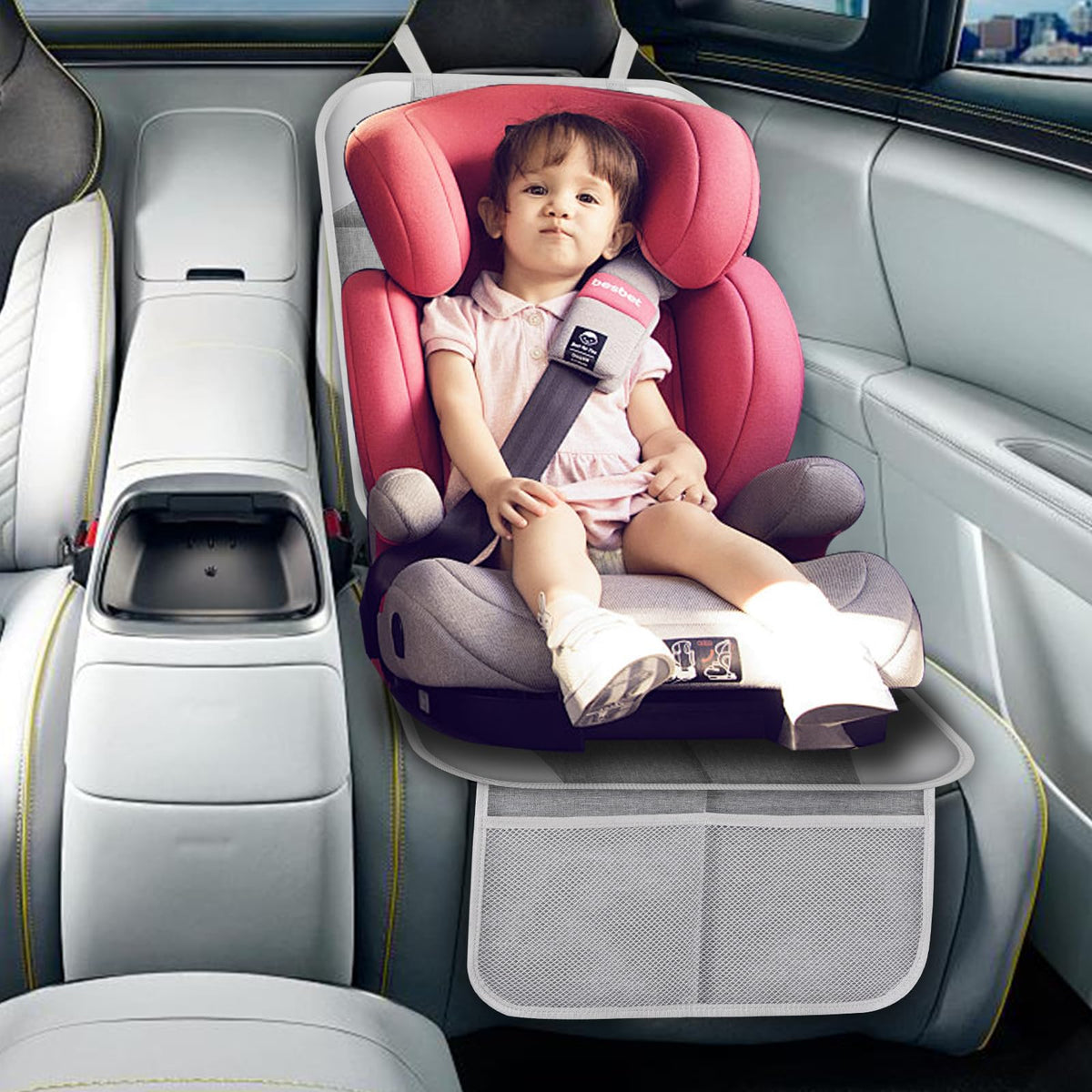 Meolsaek Car Seat Protector for Child Car Seat，Non-Slip Backing No Imprints