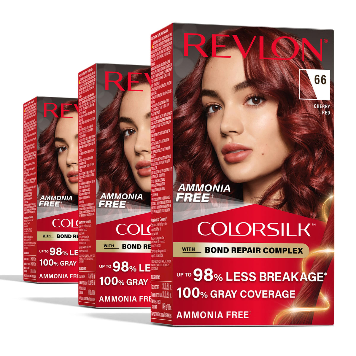 Revlon ColorSilk with Bond Repair Hair Color, 51 Light Brown, 3pk