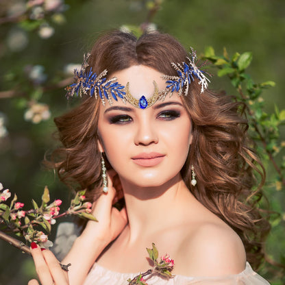MOSTORY Renaissance Fairy Flower Crown, Woodland Elf Crown Headpiece