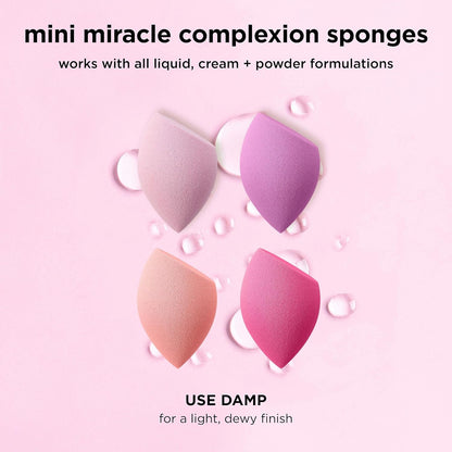 Real Techniques Mini Miracle Complexion Sponge for Makeup, 4 Count