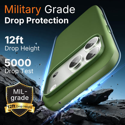 Mkeke for iPhone 17 Pro Max Case Techwoven Green, [Compatible with MagSafe] [Camera Control Cover] [Premium Tech Woven Fabric] [Drop Protection] Shockproof Skin-Friendly
