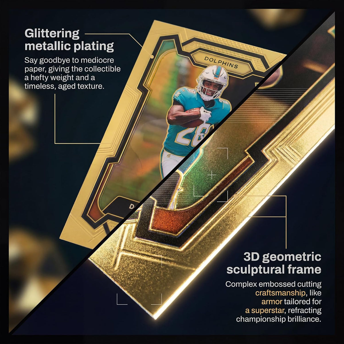 Football Trading Cards Box 50pc Gold-Finish Rookies & Veterans Set
