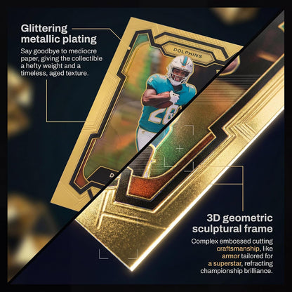 Football Trading Cards Box 50pc Gold-Finish Rookies & Veterans Set