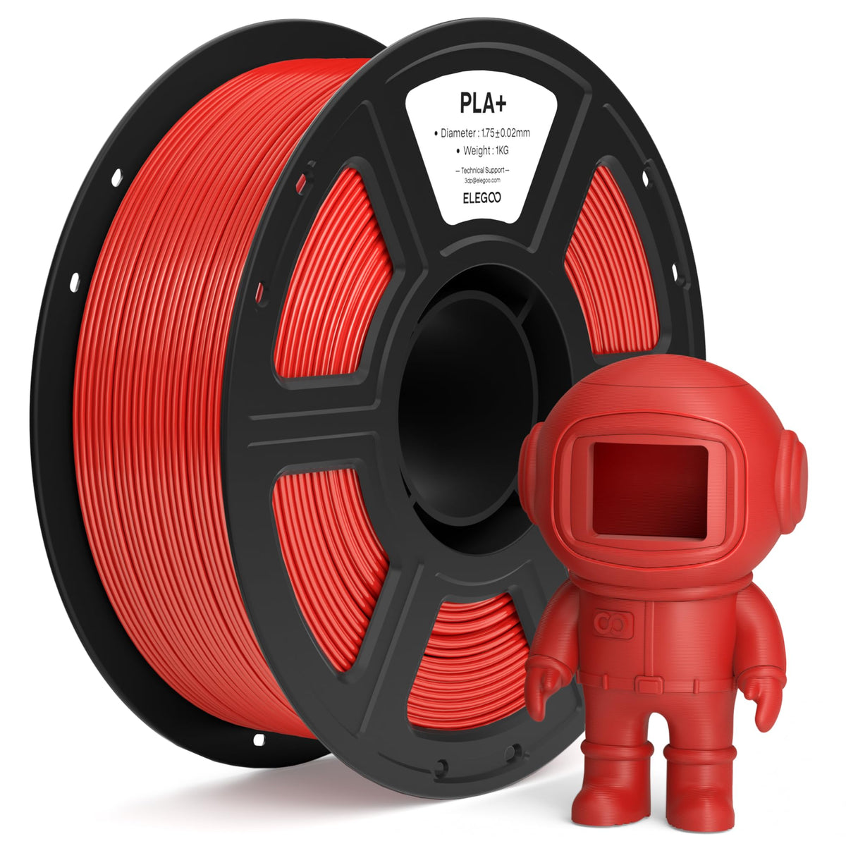 ELEGOO PLA+ 3D Printer Filament 1.75mm White 1KG
