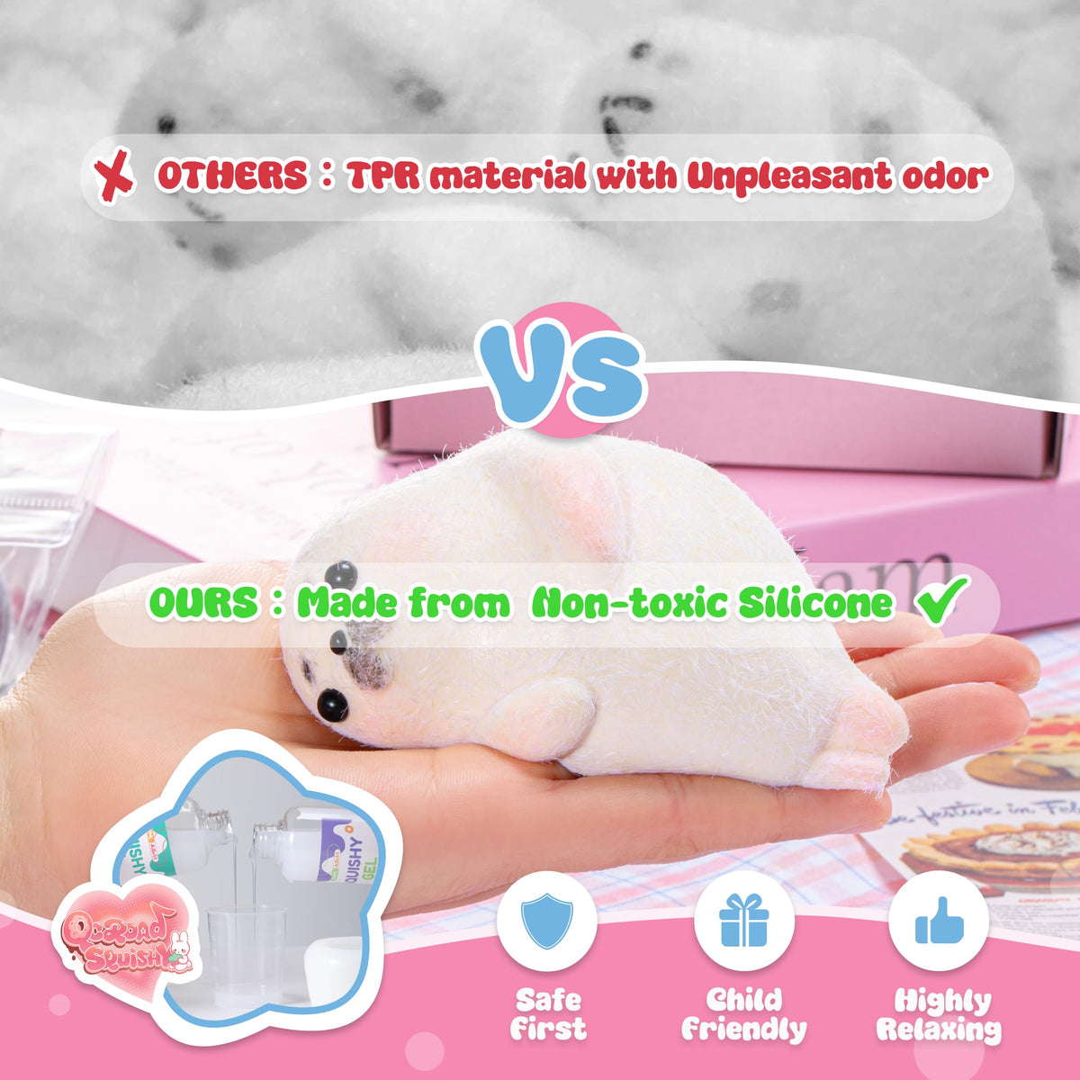 Handmade Taba Seal Squishy Stress Relief Toys - Ultra Soft Silicone Squeeze Toys for Kids & Adults, Reusable Non-Violent Squishy Toys for Stress Relief & Relaxation