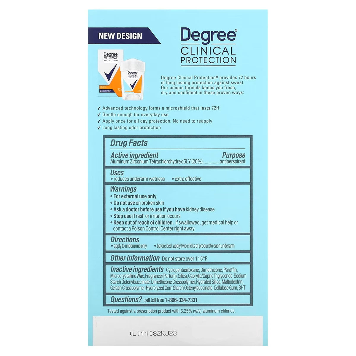 Degree Advanced Protection Antiperspirant Deodorant Vanilla & Jasmine 2.6oz