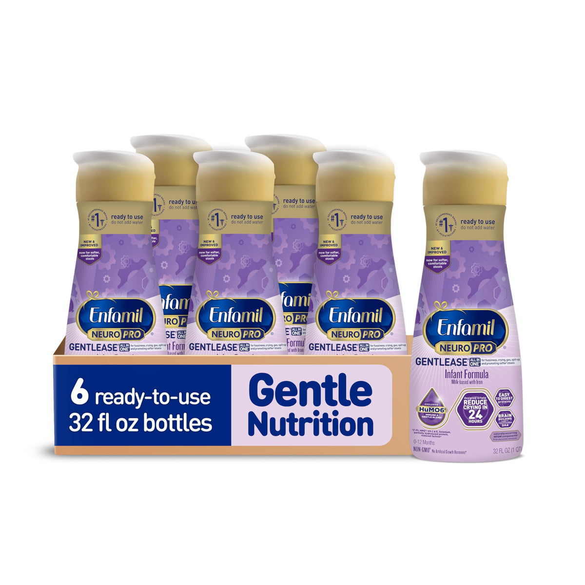 Enfamil NeuroPro Gentlease Ready-to-Feed Baby Formula, 2 Fl Oz, 24 CT