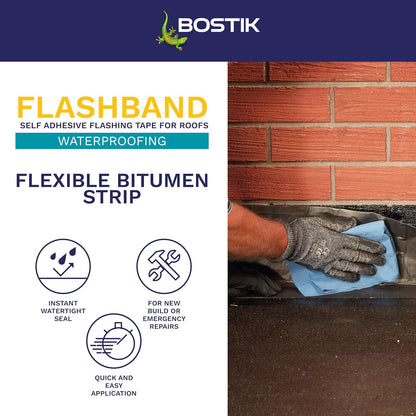Bostik Flashband Self Adhesive Flashing Tape for Roofs Grey - 150mm x 10m