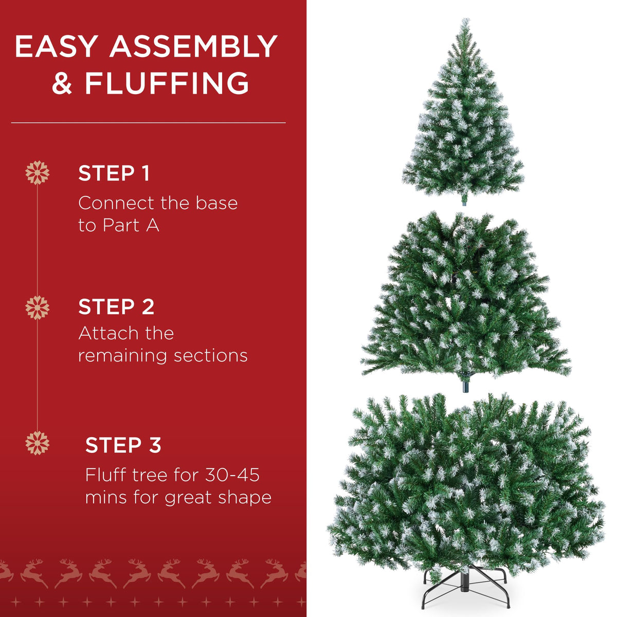 Best Choice Products Artificial Christmas Tree, 6ft Premium Unlit Realistic Spruce Holiday Décor w/Dense Branches, Easy Assembly, Metal Base - Green Spruce