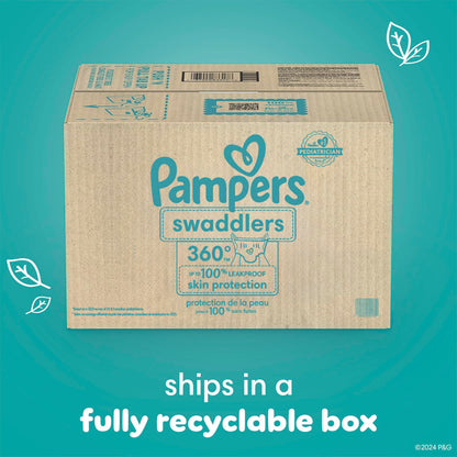Pampers Diapers - Swaddlers 360° - Size 5, 116 Count, up to 100% Leakproof Comfy Dry Fit, Designed for Easy Changes, Pull On Baby Diaper