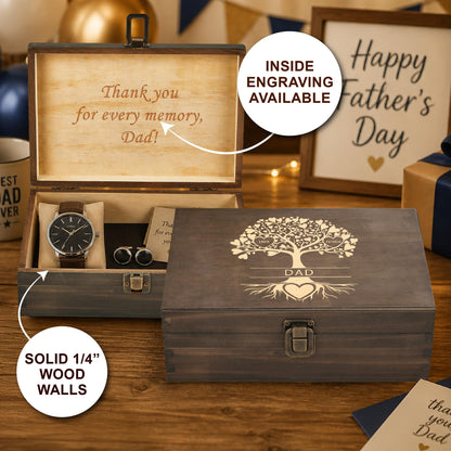 Personalized Wooden Keepsake Box, Custom Engraved Memory Box with Lid