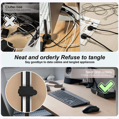 Silicone Cable Ties, Cord Organizer Cable Management,2Sizes-Grey
