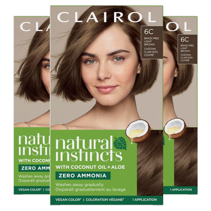 Clairol Natural Instincts Demi-Permanent Hair Dye, 4 Dark Brown | 1 Pack